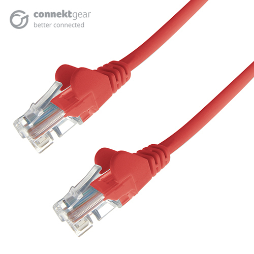 CONNEkT Gear 1.5m RJ45 CAT5e UTP Stranded Flush Moulded Network Cable - 24AWG - Red