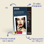 Epson A4 Archival Matte Photo Paper, 189 g/m2, 50 vellen