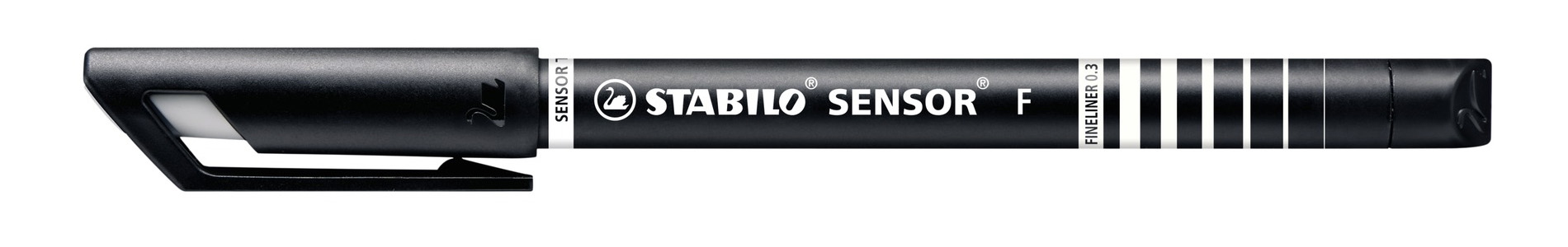 Stabilo Sensor Cushion Tip Fineliner Pen Black (Pack of 10) 189/46