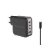 Conceptronic 4-Port 100W GaN USB PD Charger with USB-C Charging Cable, USB-C x 3, USB-A x 1, QC 3.0, PPS