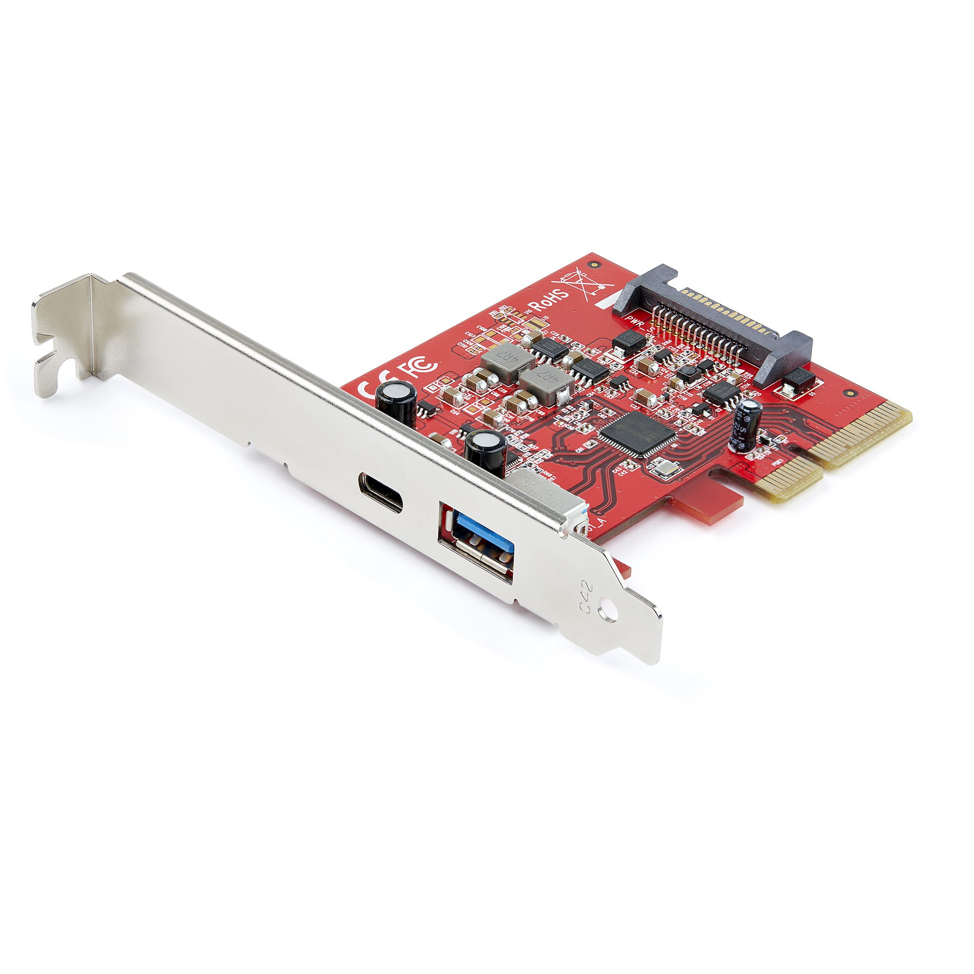 Image of StarTech.com 2-Port 10Gbps USB-A & USB-C PCIe Card - USB 3.1 Gen 2...