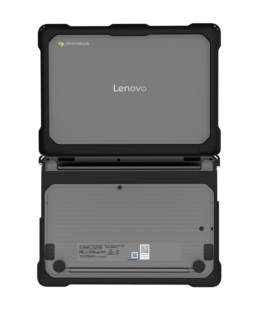 Techair TACHS030 Protective Hard Shell case for Lenovo 100e 5th Gen, 11.6-12.2 black/clear