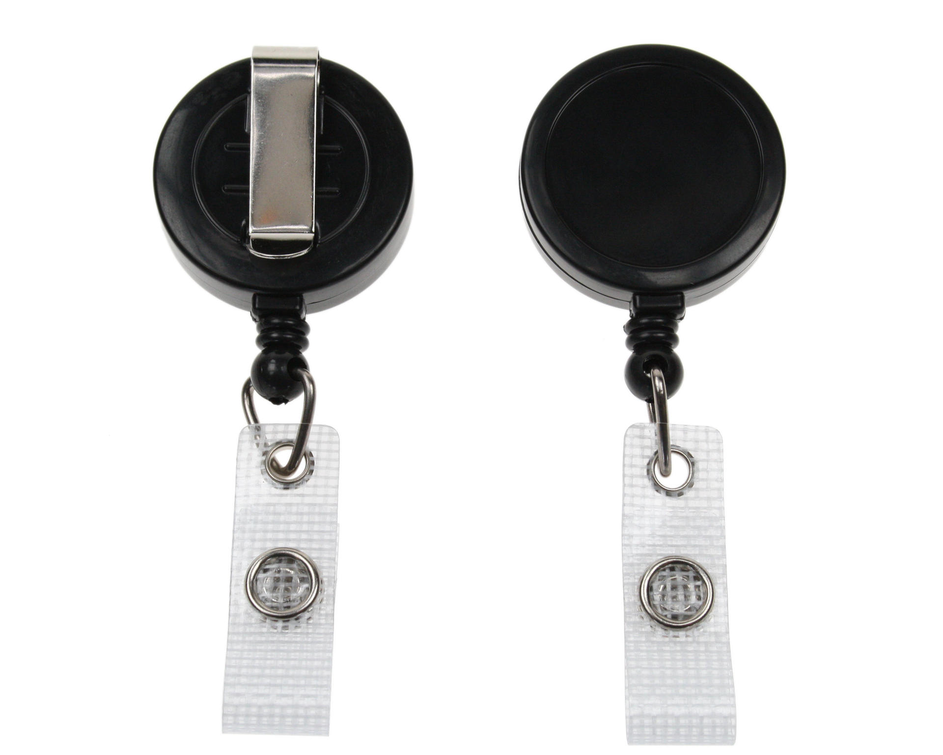 Image of Digital ID Black ID Badge Reels with Strap Clip (Pack of 50)