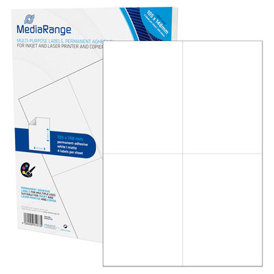 Image of MediaRange MRINK143 self-adhesive label White Permanent 200 pc(s)