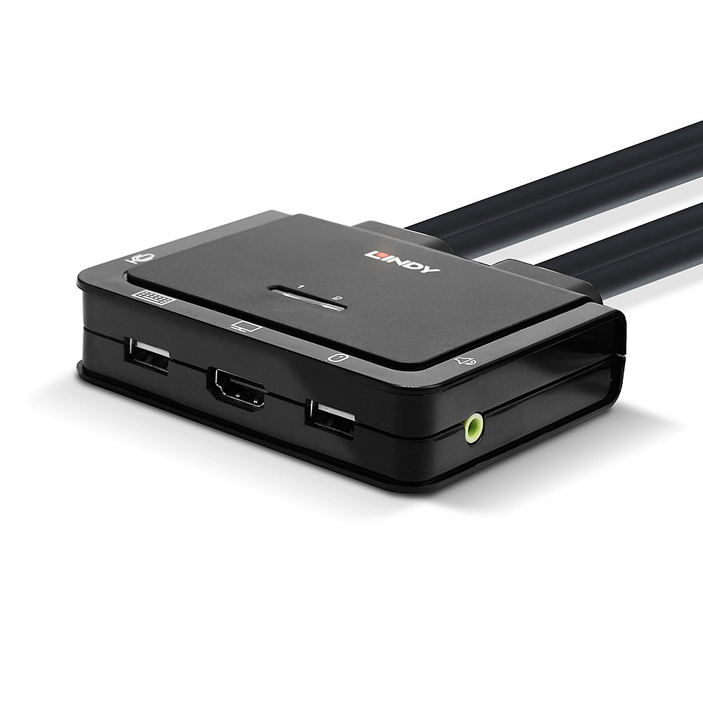 Image of Lindy 2 Port HDMI 2.0 18G, USB 2.0 Cable KVM Switch