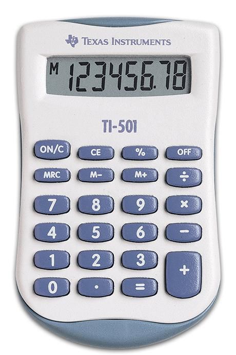 Image of Texas Instruments TI-501 calculator Pocket Basic Blue. White