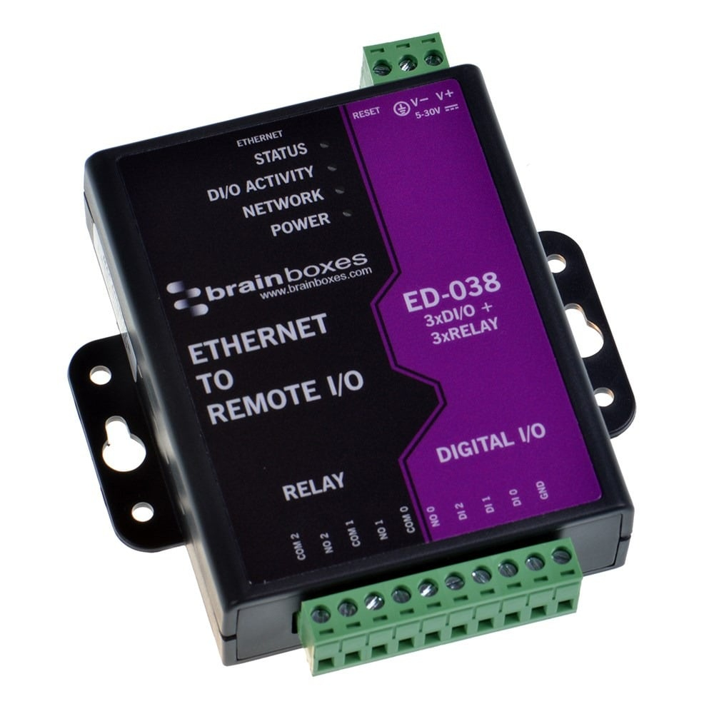 Brainboxes ED-038 Ethernet to 3 Relay + 3 Digital In