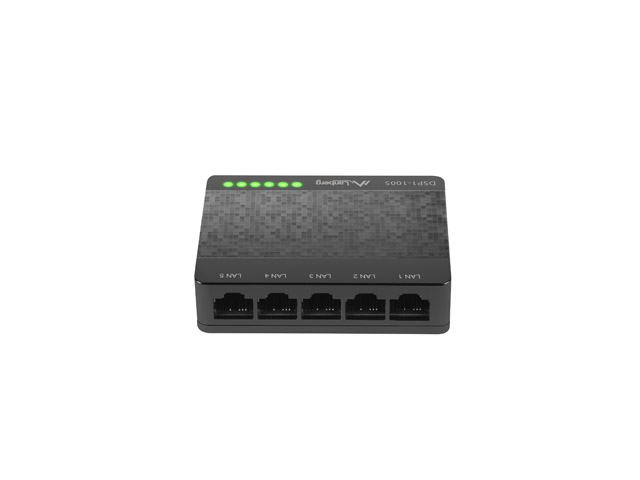 Lanberg DSP1-1005 network switch Unmanaged Gigabit Ethernet (10/100/1000) Black, Grey