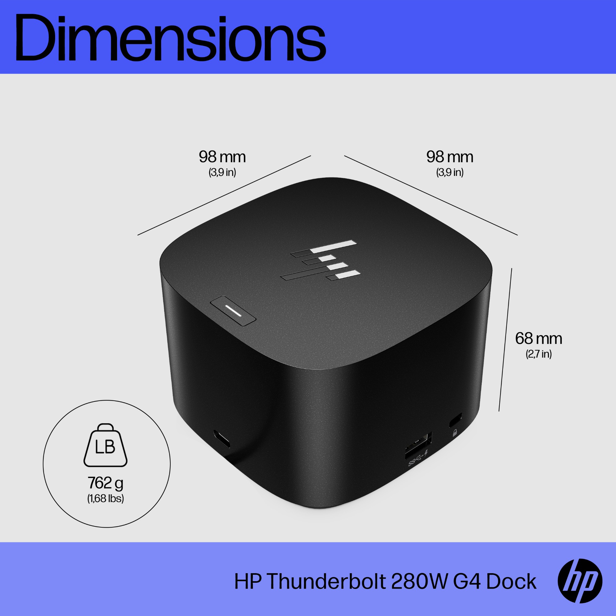 HP Thunderbolt Dock 280W G4 Cable, 10 in distributor/wholesale