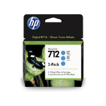 HP #712 29ml  Cyan 3pk 3ED77A