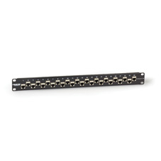 C6AFP70S-24 BLACK BOX CAT6A STAGGERED FEED-THROUGH PATCH PANEL - 1U, SHIELDED, 24-PORT, GSA, TAA