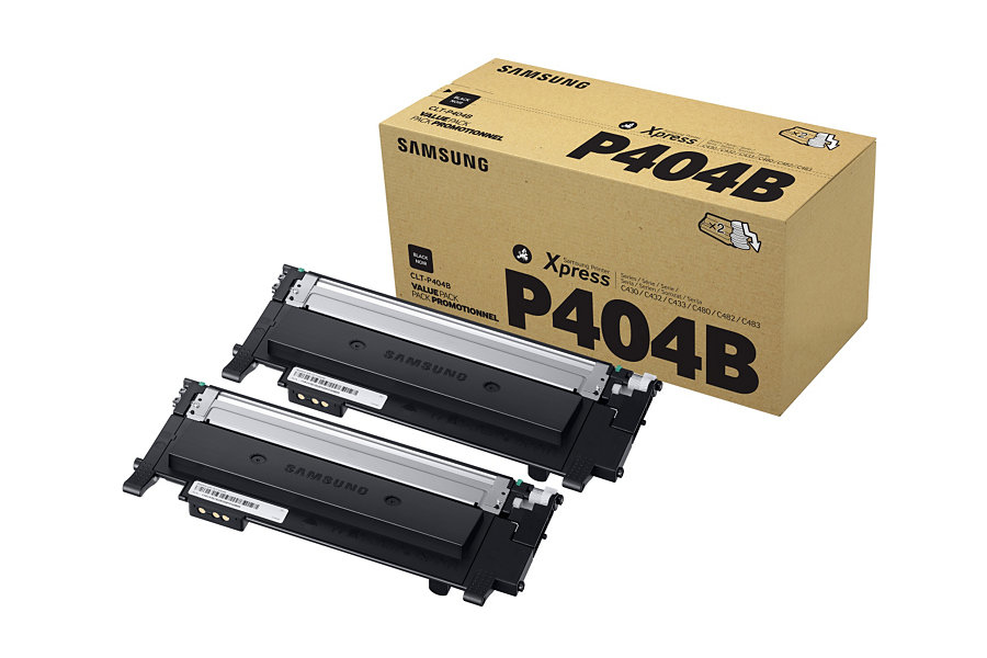 Samsung CLT-P404B/ELS/P404B Toner cartridge black twin pack. 2x1.5K pa