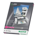 Leitz iLAM Pre-punched A4 Laminating Pouches, 125 microns, Pack of 100