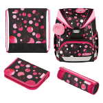 Herlitz UltraLight Plus Cats & Dots school bag set Girl Polyester Black, Pink