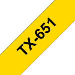 Brother TX-651 DirectLabel black on yellow 24mm x 15m for Brother P-Touch TX 6-24mm