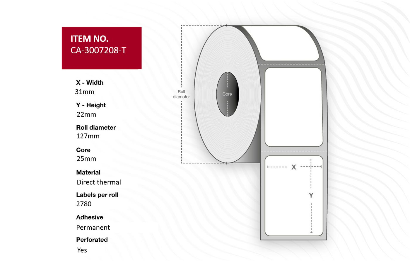 Capture CA-3007208-T printer label