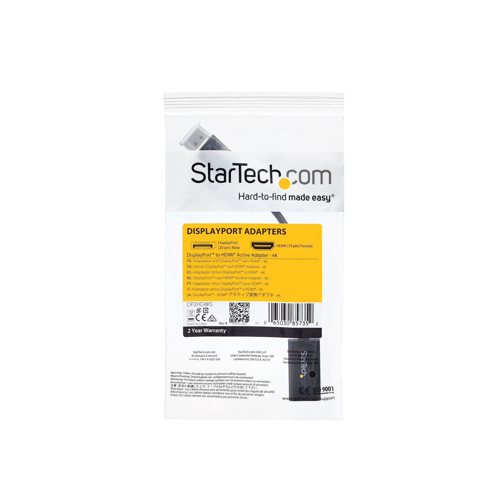 StarTech.com DisplayPort to HDMI 4K Audio / Video Converter &acirc;&euro;&ldquo; DP 1.2 to HDMI Active Adapter for Desktop / Laptop Computers &acirc;&euro;&ldquo; 4K @ 30 Hz