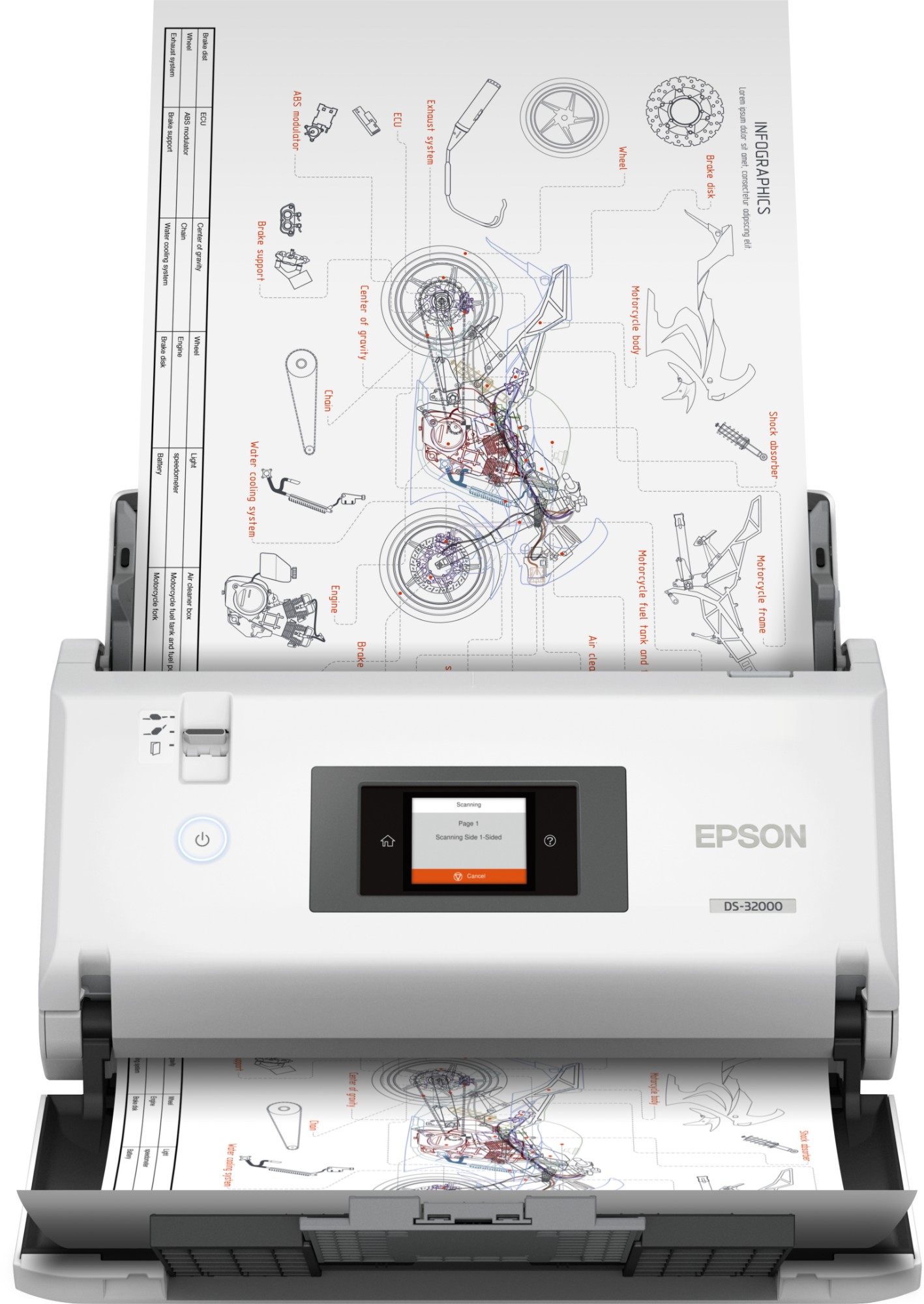 Epson White Workforce Ds-32000 Sheet-Fed Scanner 600 X 600 Dpi A3