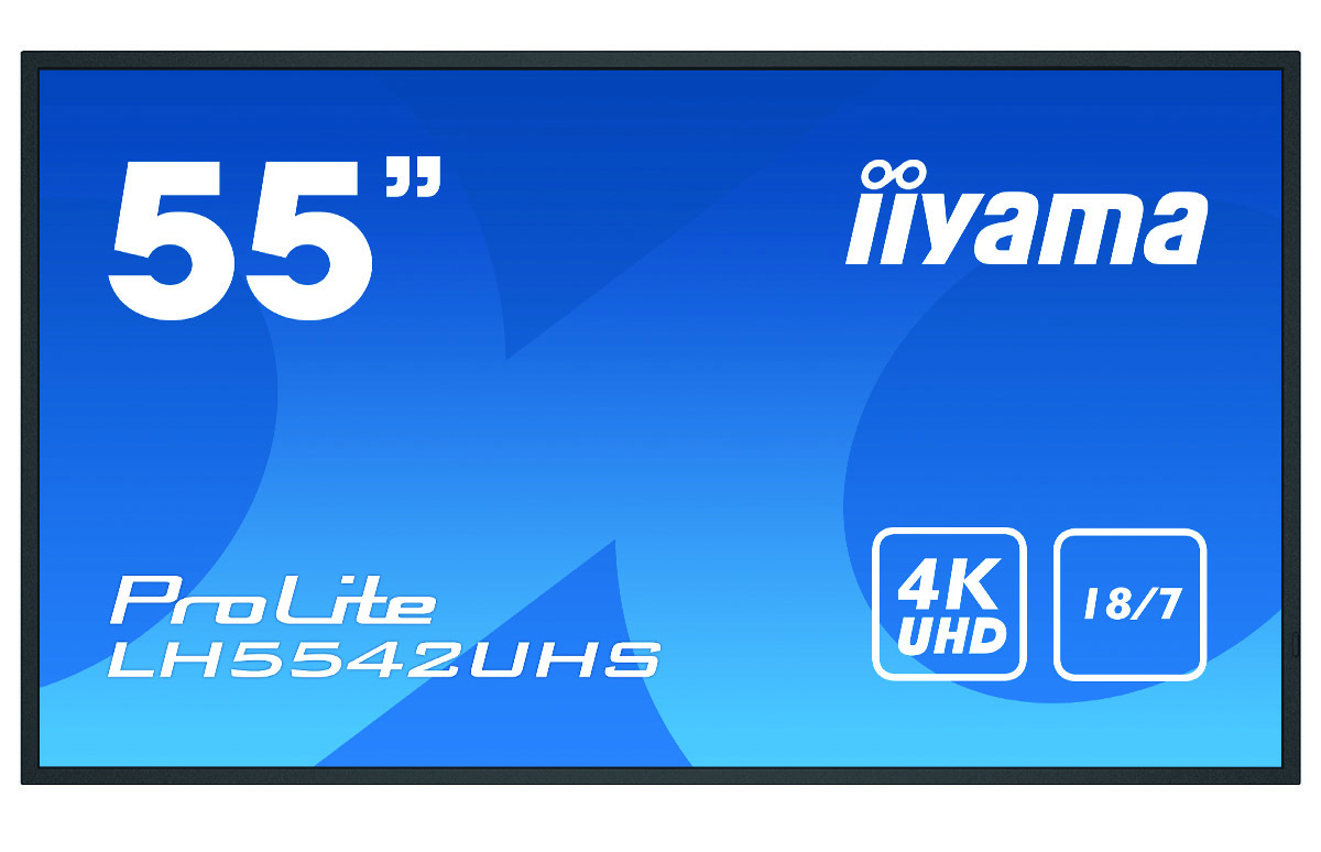 iiyama LH5542UHS-B3 signage display Digital signage flat panel 138.7 cm (54.6") IPS 4K Ultra HD Black Built-in processor Android 8.0