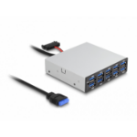 DeLOCK 64208 interface hub USB pin header (19 pin) 5000 Mbit/s Zwart, Grijs