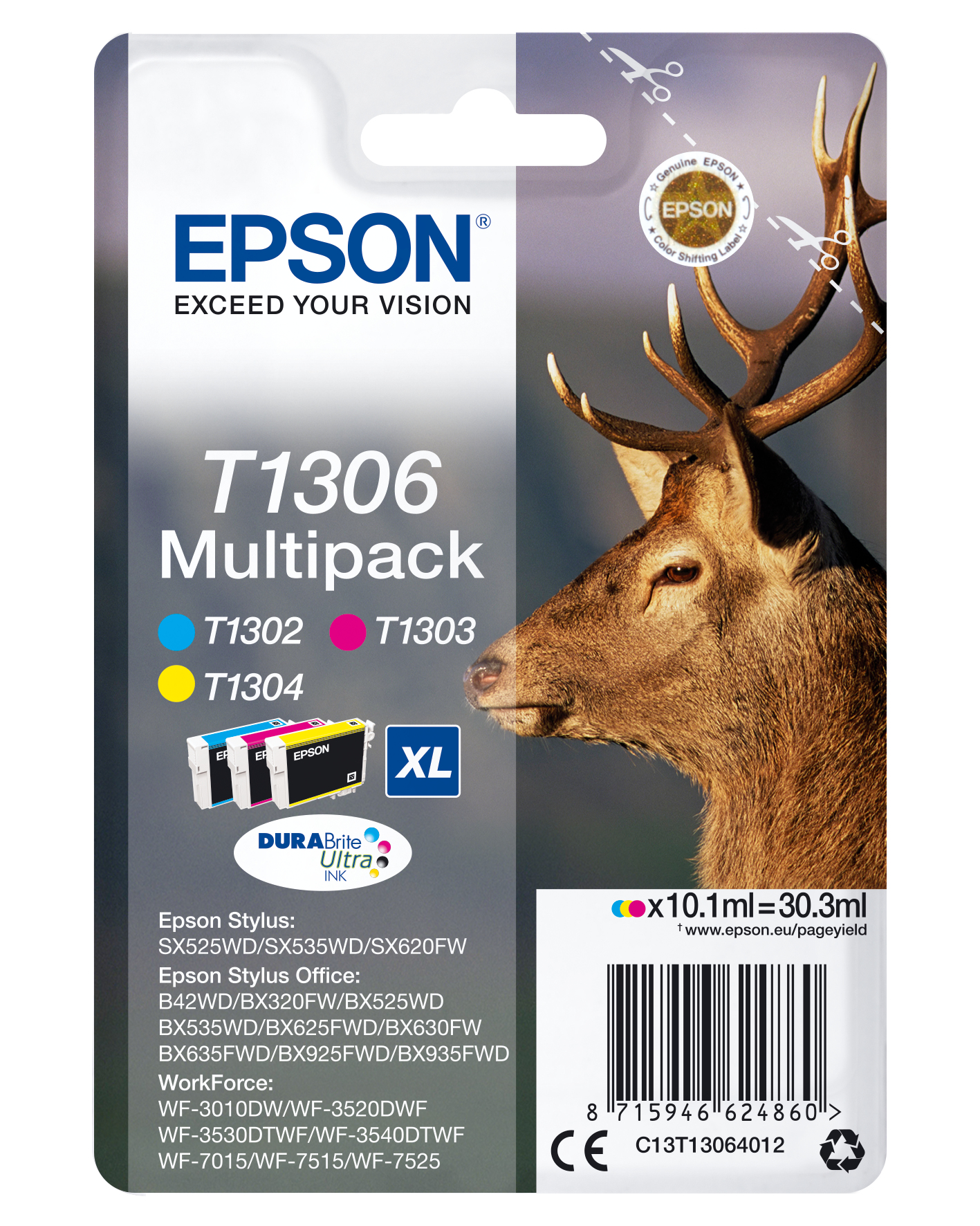 Photos - Inks & Toners Epson C13T13064022/T1306 Ink cartridge multi pack C,M,Y XL Blister Rad 