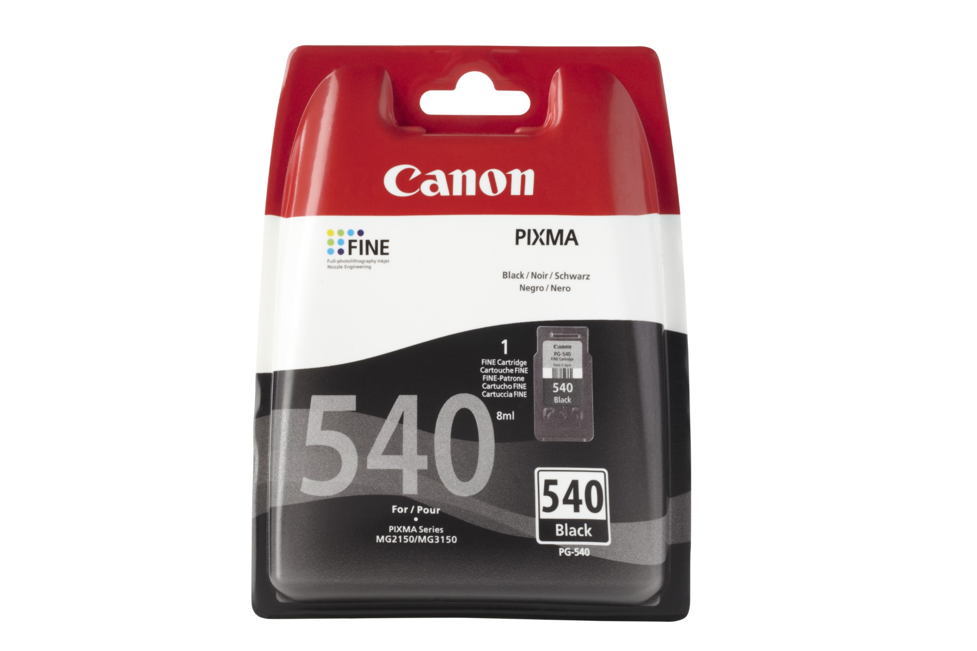 Canon PG-540 w/sec cartucho de tinta 1 pieza(s) Original Rendimiento estándar Negro