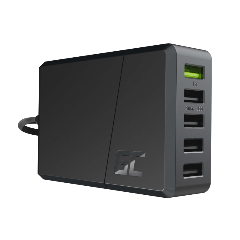 CHARGC05 GREEN CELL Charger 52W 5-Port USB3.0 Schwarz