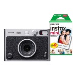 Fujifilm Instax Mini Evo Hybrid Instant Camera - Black - Camera + 20 Shot Pack