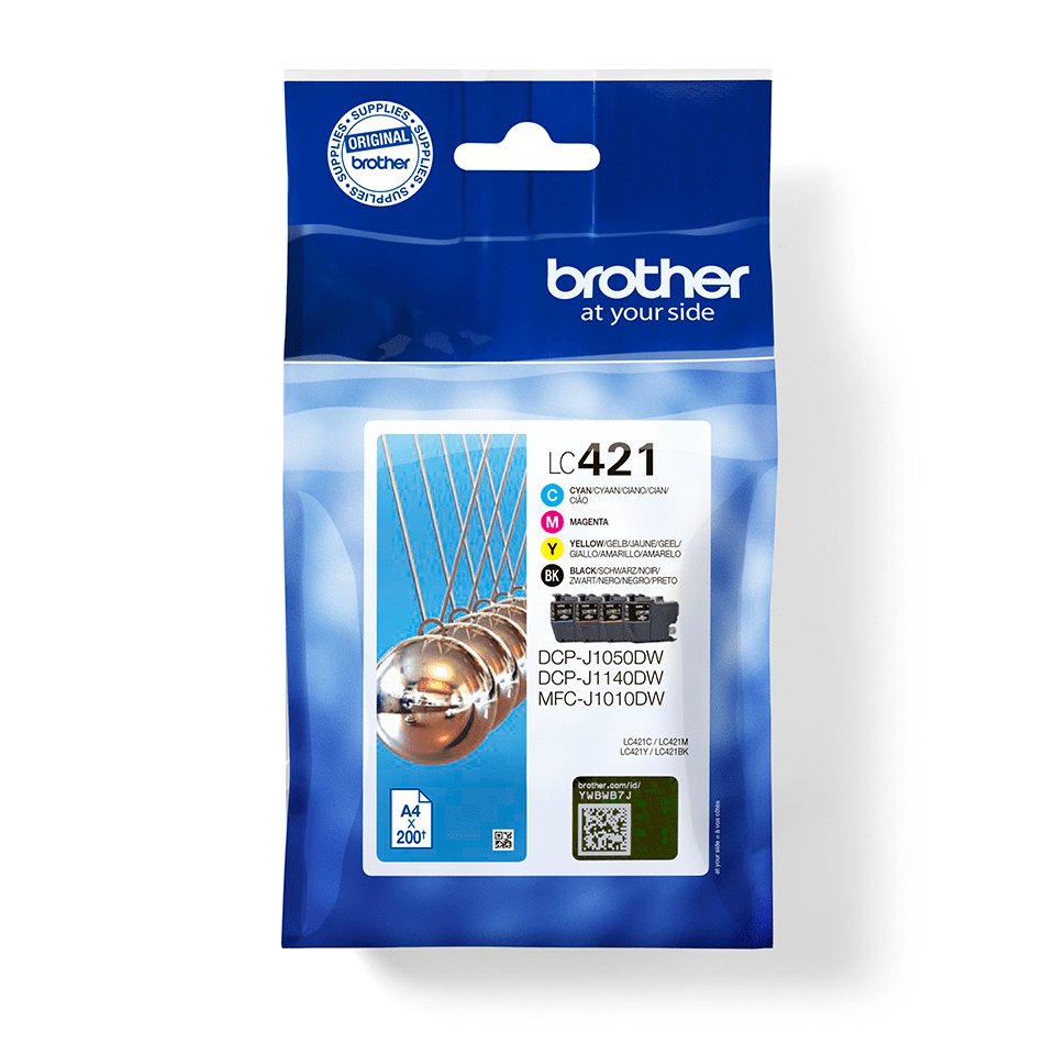 Image of Brother LC-421VAL Ink cartridge multi pack Bk,C,M,Y, 4x200 pages...
