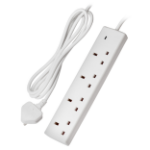 Maplin 4 Socket Extension Lead 13A Neon Indicator 2m White