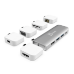 j5create JCD389 Ultradrive Kit USB-C™ Multi-Display Modular Dock, includes 2x HDMI ports and 4x USB ports, Silver and White