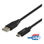 Deltaco USBC-1003 USB cable USB 2.0 0.5 m USB A Black