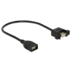 DeLOCK 0.25m 2xUSB2.0-A USB-kabel USB 2.0 0,25 m USB A Zwart