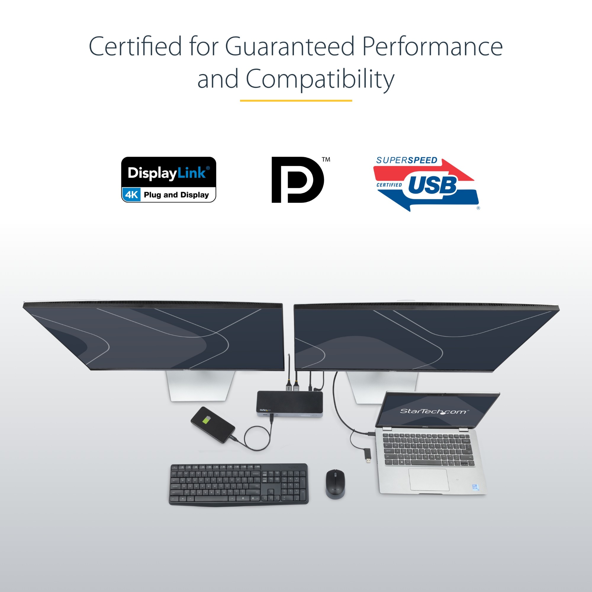 StarTech-com-USB-C---USB-A-Dock---Hybrid-Universal-Laptop-Docking-Station-with-100W-Power-Delivery---Dual-Monitor-4K-60Hz-HDMI---DisplayPort---4x-USB-3-1-Gen-1-Hub--GbE---Windows---Mac
