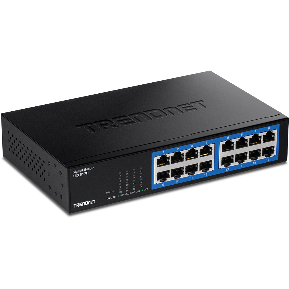 Image of Trendnet TEG-S17D network switch Gigabit Ethernet (10/100/1000) Black