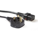 ACT Netsnoer UK male - C19 IEC Lock zwart 2 m, PC1214