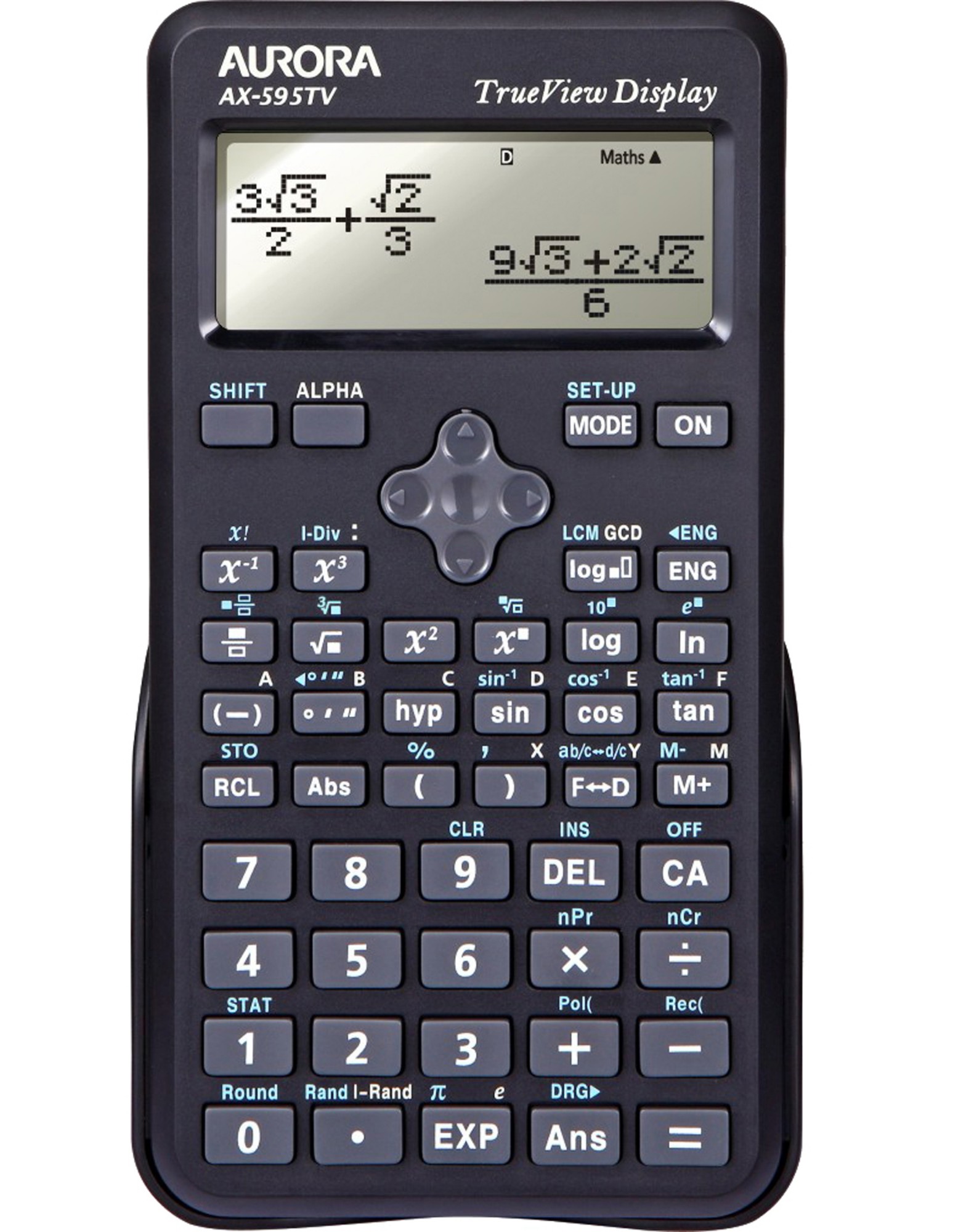 AX595TV AURORA CORP Scientific Calculator with Textbook Display Black - AX595TV