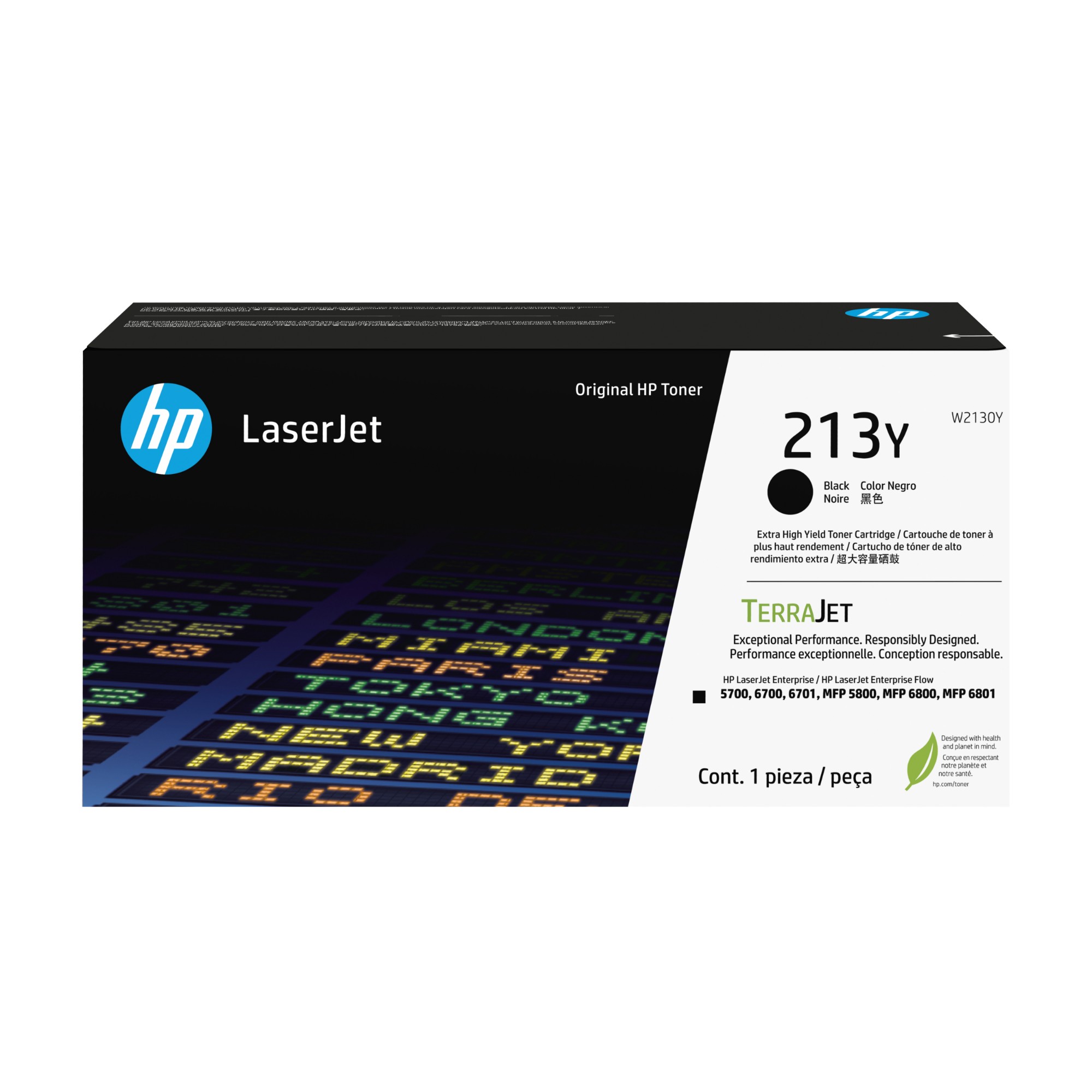 HP W2130Y/213Y Toner cartridge black extra High-Capacity, 18K pages ISO/IEC 19798 for HP CLJ 5800/6700/6701