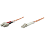 Intellinet Fiber Optic Patch Cable, OM2, LC/SC, 2m, Orange, Duplex, Multimode, 50/125 µm, LSZH, Fibre, Lifetime Warranty, Polybag