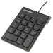 Manhattan Numeric Keypad, Wired, USB-A, 18 Full Size Keys, Black, Membrane Key Switches, Windows and Mac, Three Year Warranty, Blister