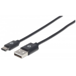 Manhattan USB-C to USB-A Cable, 50cm, USB 2.0, 480 Mbps, Hi-Speed USB, Black, Lifetime Warranty, Equivalent to USB2AC50CM