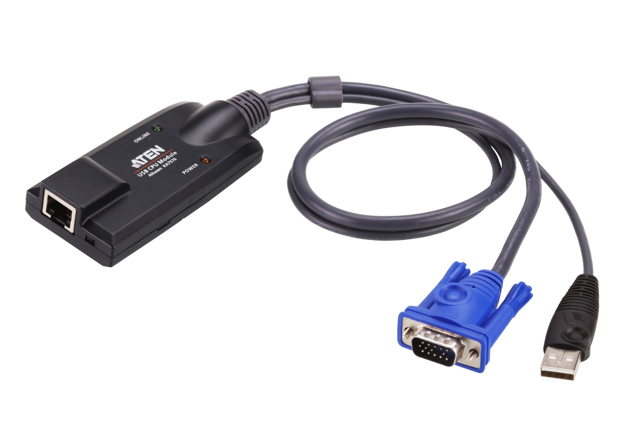 Photos - Cable (video, audio, USB) ATEN KA7570 KVM cable Black 