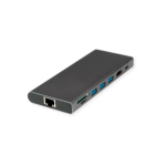 VALUE 12.99.1138 laptop dock & poortreplicator Bedraad USB 3.2 Gen 1 (3.1 Gen 1) Type-C Zwart, Grijs