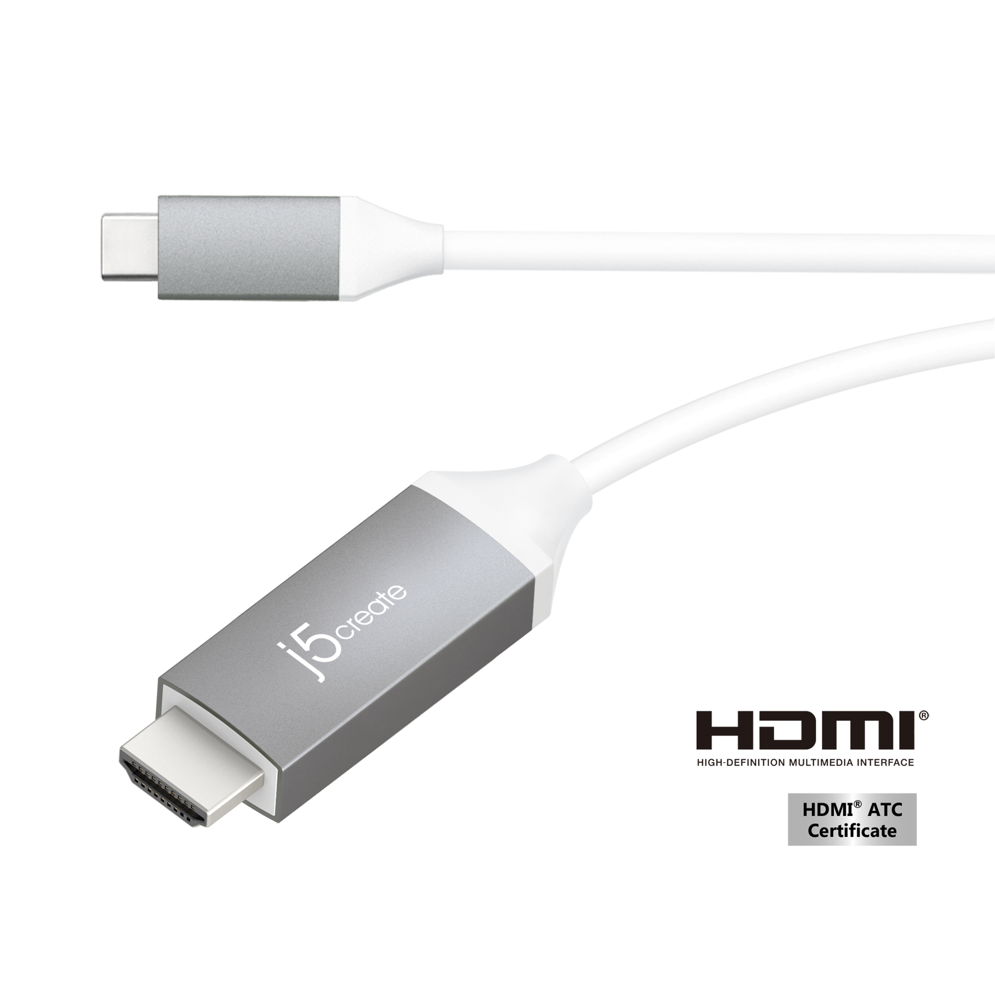 Image of j5create JCC153G-N USB-C to 4K HDMI Cable, Grey, 1.5 m