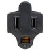 Tripp Lite P002-000 power plug adapter C14 NEMA 5-15R Black