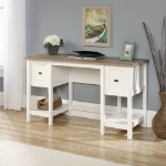 Teknik Shaker Style Home Office Desk White with Lintel Oak Finish - 5418072 DD