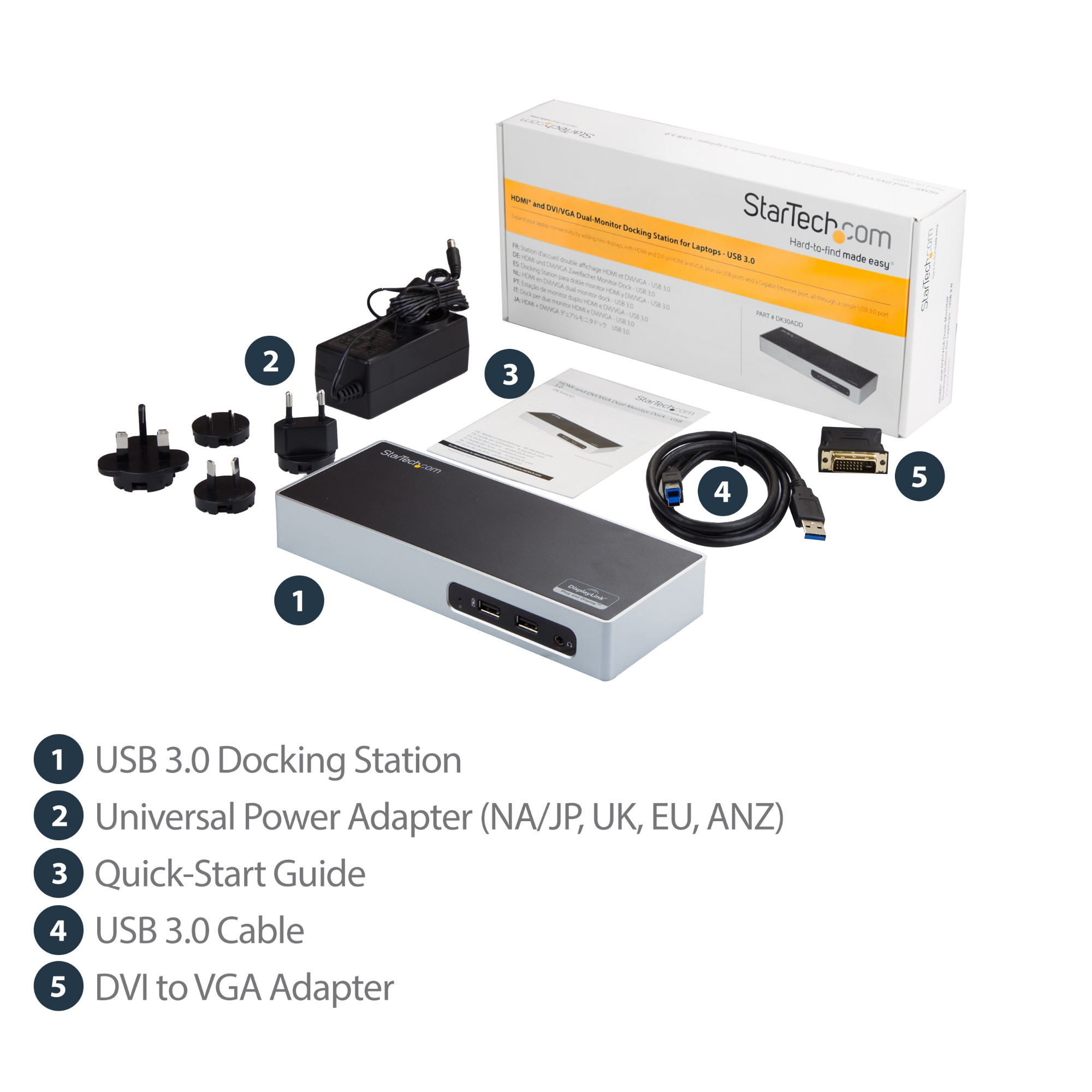 StarTech-com-USB-3-0-Docking-Station---Dual-Monitor-Laptop-Docking-Station-with-HDMI---DVI-VGA-Video---6-port-USB-3-1-Gen-1-5Gbps-Hub--GbE--Audio---Universal-Type-A-Dock---Windows---Mac