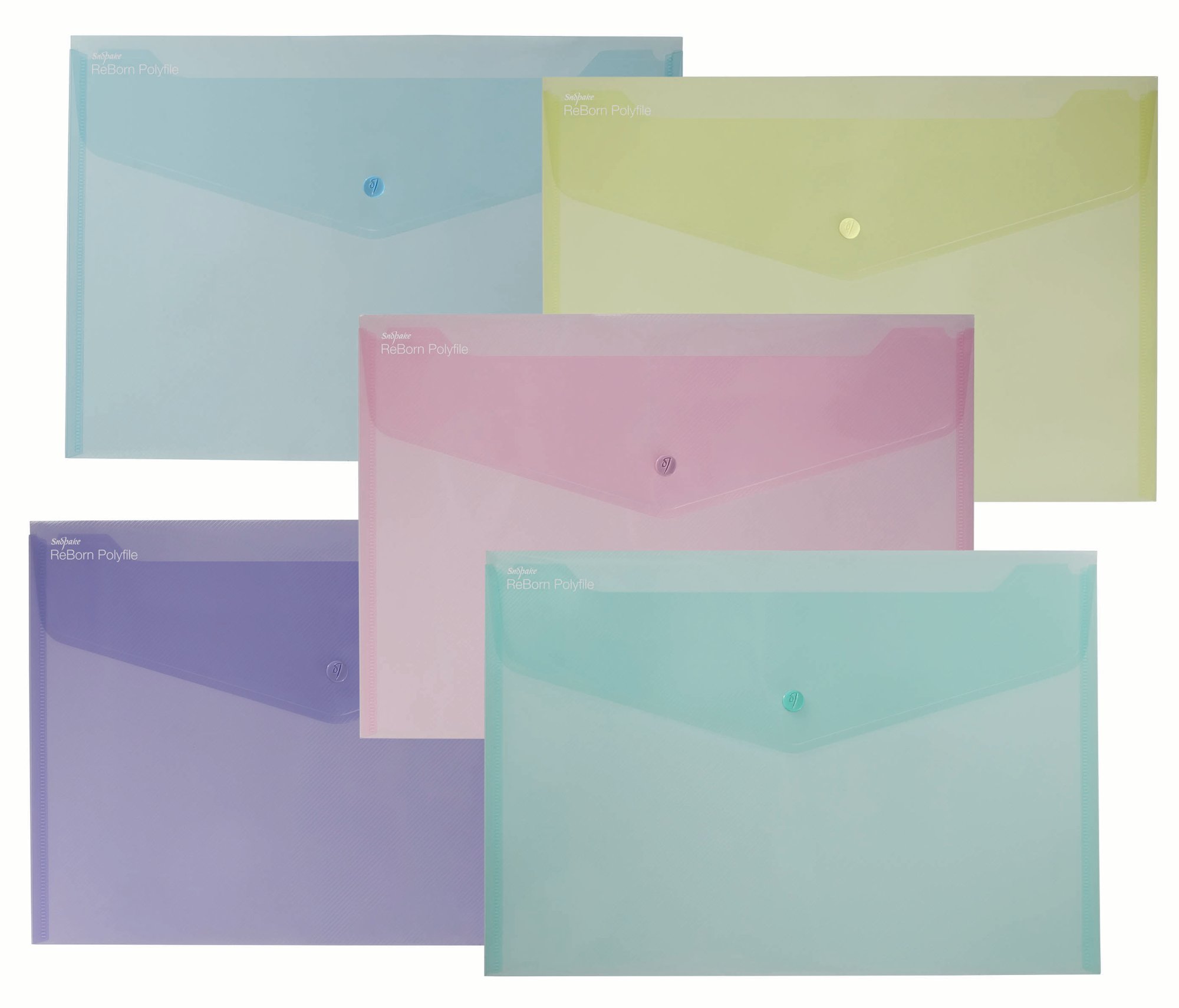 Snopake GRS ReBorn Polyfile Foolscap Pastel Asstd- 5 Files 15914