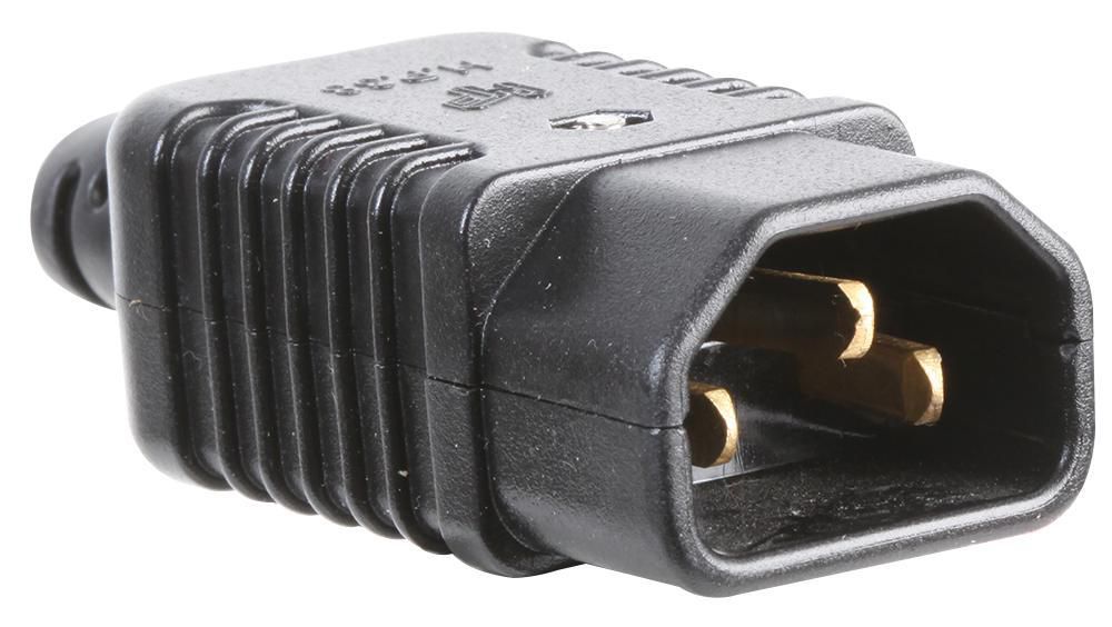 Rewireable IEC C14 Mains  Plug, Black, 6.5mm Max Cable  Diameter thumbnail