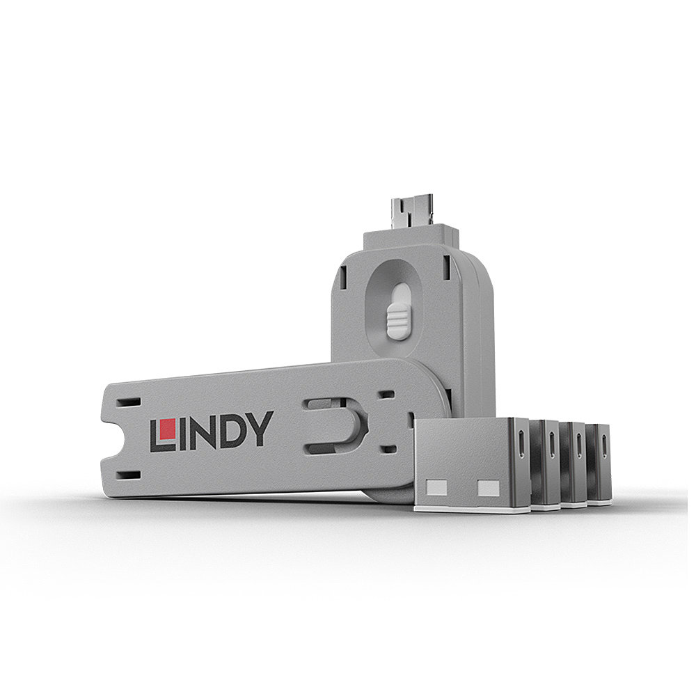Image of Lindy USB Port Locks 4xWHITE+Key